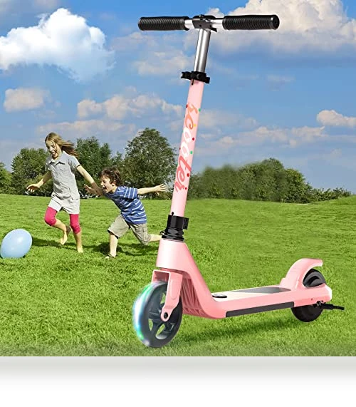 Electric Scooter for Kids with Adjustable Speed and Height, Flash Wheel & Deck Lights — Balance Bikes, LINGTENG
