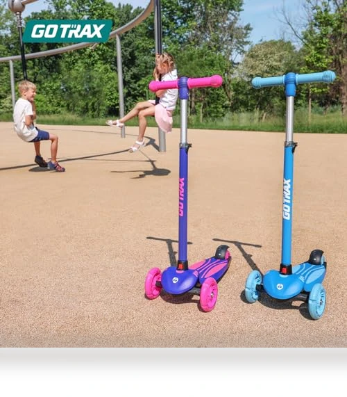 Kids Kick Scooter with LED Wheels and Adjustable Handlebars — Balance Bikes, Gotrax