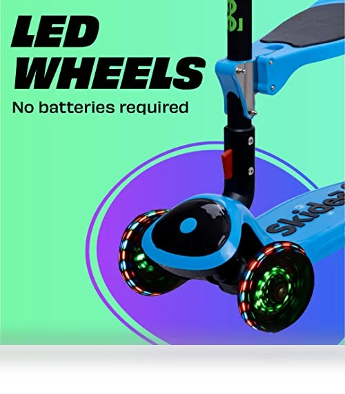 SKIDEE SP2 Kids Scooter – Foldable, LED Wheels, Seat — Push Scooters, SKIDEE