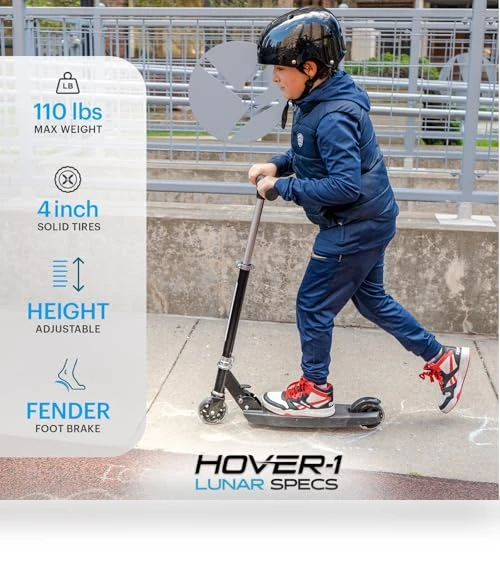 Kids Folding Kick Scooter with LED Light Up Wheels — Push Scooters, Hover-1
