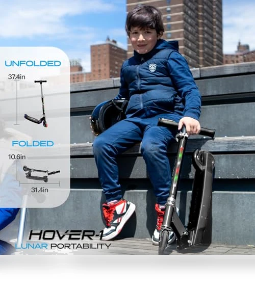Kids Folding Kick Scooter with LED Light Up Wheels — Push Scooters, Hover-1