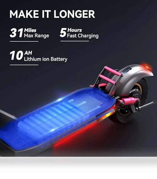Electric Scooter with Seat for Adults, 28 Mph Max Speed & 31 Miles Max Range — Push Scooters, LET IT GO