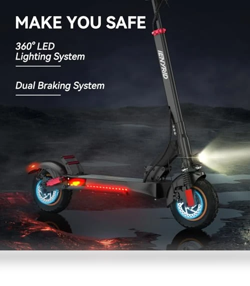 Electric Scooter with Seat for Adults, 28 Mph Max Speed & 31 Miles Max Range — Push Scooters, LET IT GO