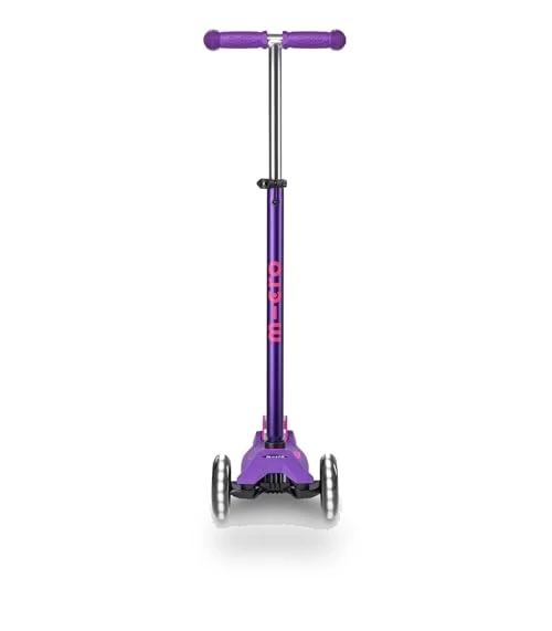 Maxi Deluxe LED Three-Wheeled Scooter with Light-Up Wheels for Kids — Balance Bikes, Micro