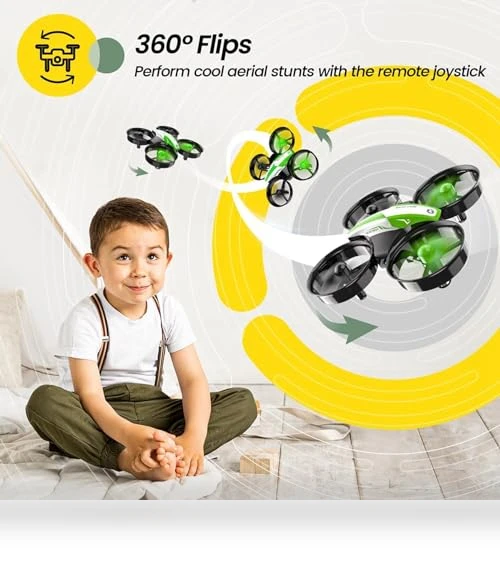 Mini Drone for Kids and Beginners with Auto Hover, 3D Flips, 3 Batteries — Interactive Figures & Robots, Holy Stone