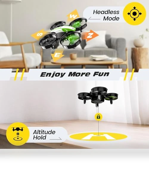 Mini Drone for Kids and Beginners with Auto Hover, 3D Flips, 3 Batteries — Interactive Figures & Robots, Holy Stone