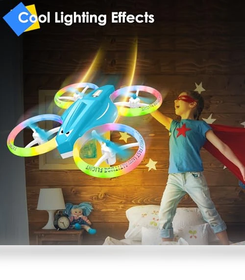 Mini Drone with LED Lights for Kids and Beginners — Flying Toys, Lisoco