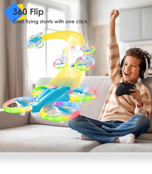 Mini Drone with LED Lights for Kids and Beginners — Flying Toys, Lisoco