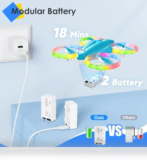 Mini Drone with LED Lights for Kids and Beginners — Flying Toys, Lisoco