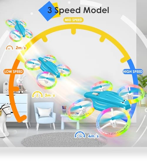 Mini Drone with LED Lights for Kids and Beginners — Flying Toys, Lisoco