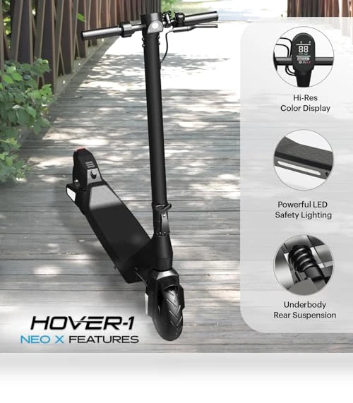 Foldable Electric Scooter with LED Display and Suspension — Electric Vehicles, Hover-1