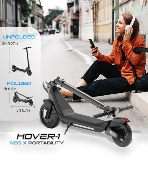 Foldable Electric Scooter with LED Display and Suspension — Electric Vehicles, Hover-1