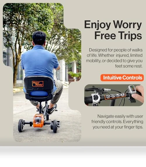 Foldable 3-Wheel Mobility Scooter for Adults - 13 Mile Range, Airline Travel Friendly — Mobility Scooters, SuperHandy