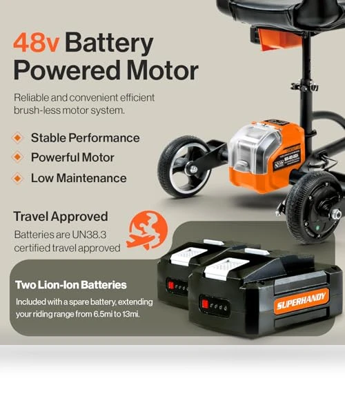Foldable 3-Wheel Mobility Scooter for Adults - 13 Mile Range, Airline Travel Friendly — Mobility Scooters, SuperHandy