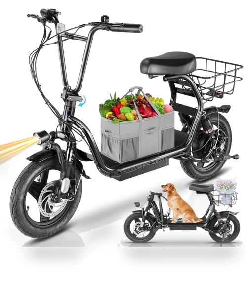 Peak 1200W Electric Scooter with Seat, 30Miles Range, 20MPH Top Speed, Foldable — Electric Self-Balancing Scooters, Caroma