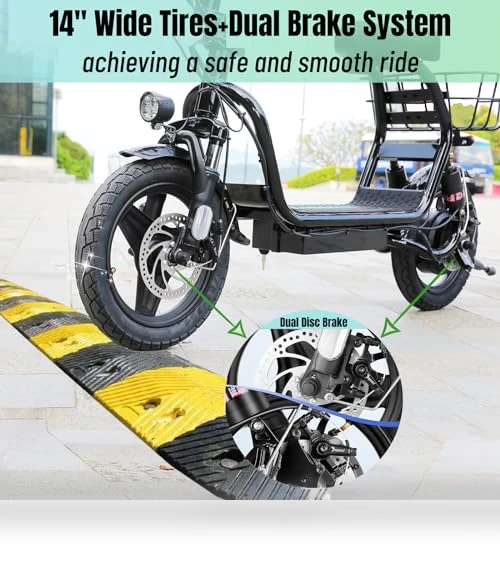 Peak 1200W Electric Scooter with Seat, 30Miles Range, 20MPH Top Speed, Foldable — Electric Self-Balancing Scooters, Caroma
