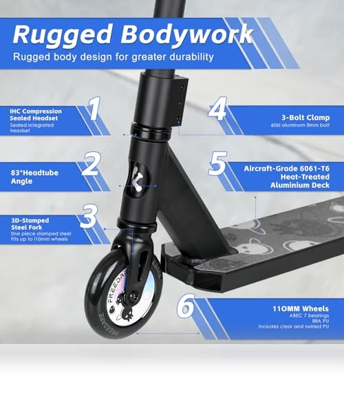 Pro Scooter Stunt Scooter Complete Trick Scooter for Kids, Teens, Adults — Stunt Scooters, FREEDARE