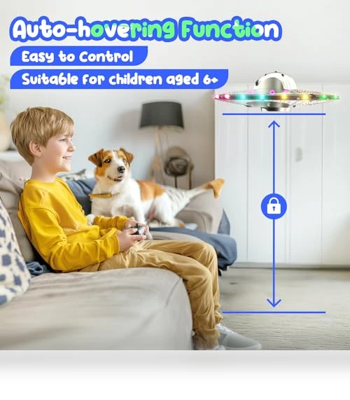 Foam Drone RC UFO for Kids and Beginners with Auto Hovering and Lights — Drones & UAV Technology, HOLYFUN