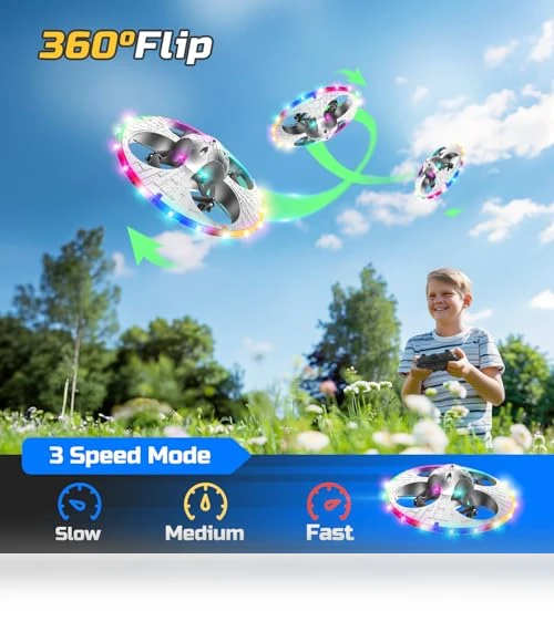 Foam Drone RC UFO for Kids and Beginners with Auto Hovering and Lights — Drones & UAV Technology, HOLYFUN