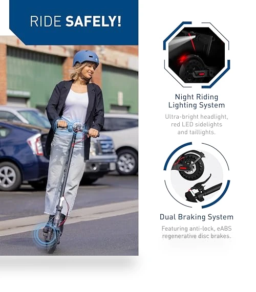 Electric Scooter with 500W Motor, 10" Solid Tires, 25-40.4 Miles Range — Electric Vehicles, Hiboy