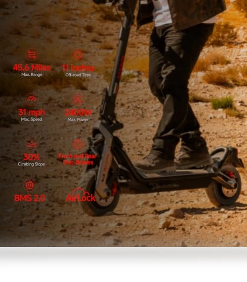 SuperScooter GT3 Electric Scooter, 31 MPH, 45-Mile Range, Dual Hydraulic Suspension — Electric Self-Balancing Scooters, Segway