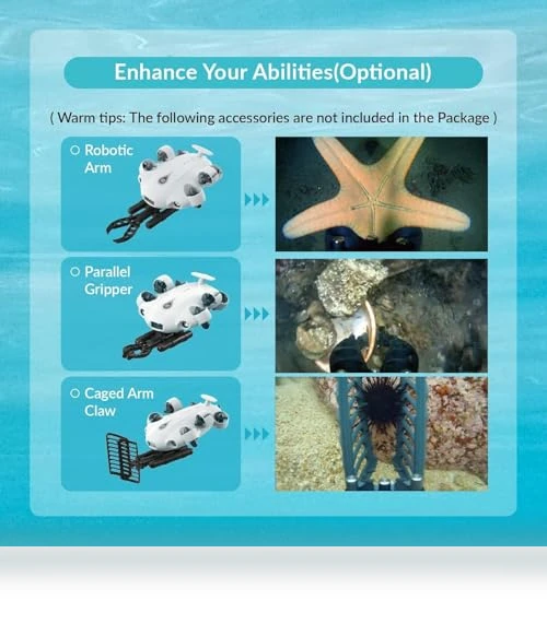 Underwater Drone with Robotic Arm, 4K60FPS, 360° Omnidirectional Movement — Drones & UAV Technology, FIFISH