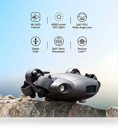 Underwater Drone with Robotic Arm, AI Vision Lock, 4K Camera, 660ft Dive — Drones & UAV Technology, FIFISH
