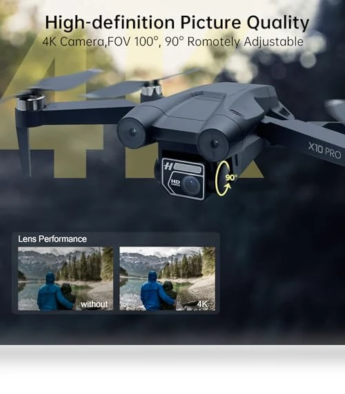 X10 PRO GPS Drone with Camera 4K UHD, 90 Min Flight Time, 3280 FT Range — Drones, CHUBORY