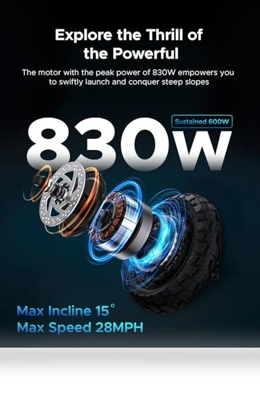 Y600 830W Electric Scooter with Detachable Seat, 48V18.2A Battery, 43.5Miles Range — Electric Vehicles, ENGWE