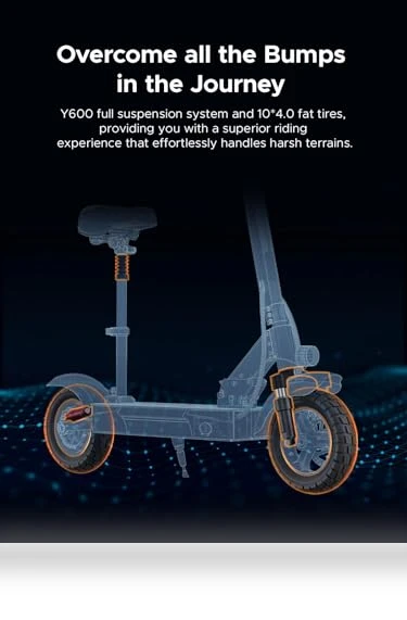 Y600 830W Electric Scooter with Detachable Seat, 48V18.2A Battery, 43.5Miles Range — Electric Vehicles, ENGWE