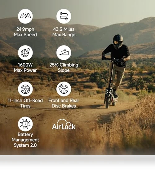 Electric Scooter for Adults with Dual Suspension and Flash Charge — Electric Self-Balancing Scooters, Segway