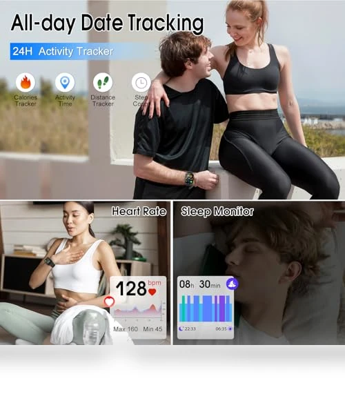1.85" Smartwatch with Bluetooth Call, Fitness Tracker, Heart Rate Monitor — Smartwatches, DUSONLAP