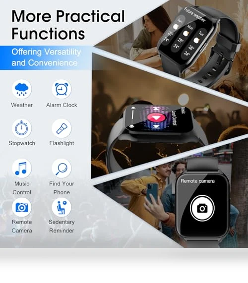 1.85" Smartwatch with Bluetooth Call, Fitness Tracker, Heart Rate Monitor — Smartwatches, DUSONLAP