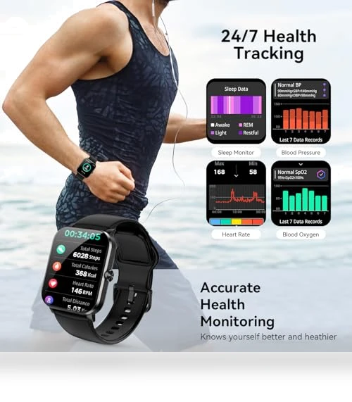 1.85" Smartwatch with Heart Rate Monitor, Sleep Tracker, 120+ Sport Modes — Smartwatches, ganopterygon