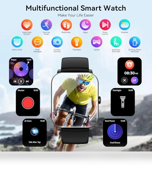 1.85" Smartwatch with Heart Rate Monitor, Sleep Tracker, 120+ Sport Modes — Smartwatches, ganopterygon
