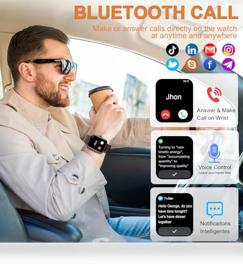 1.91" Smartwatch with Bluetooth Calls, Fitness Tracker, 110+ Sport Modes — Smartwatches, Matast