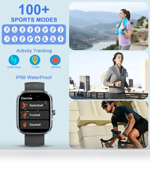 1.91" Smartwatch with Bluetooth Calls, Fitness Tracker, 110+ Sport Modes — Smartwatches, Matast