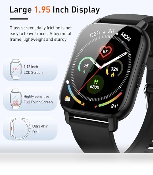 1.95" Smartwatch with Bluetooth Calls, 110+ Sports Modes, Heart Rate Monitor — Smartwatches, Cillso