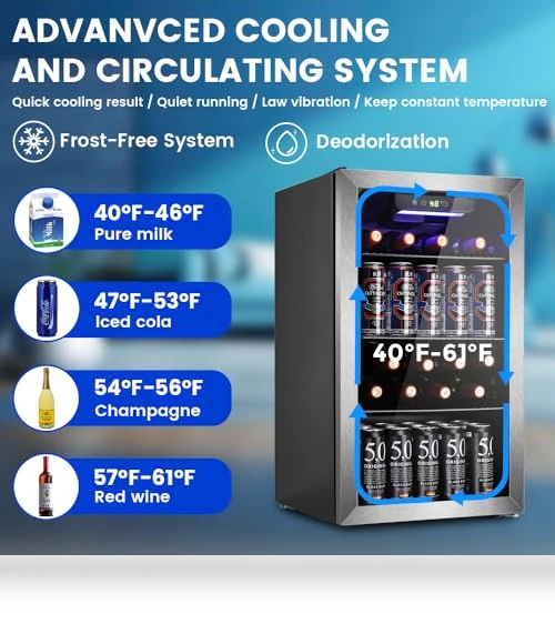 130 Can Beverage Refrigerator Cooler with Digital Temperature Control — Drink Coolers, Electactic