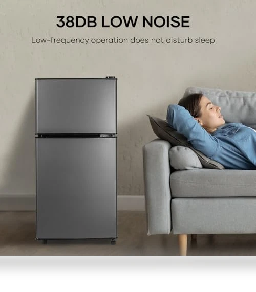 2.8 Cu.Ft Fridge with Freezer, 7 Settings Temperature Adjustable, Low Noise — Mini Fridges, BODIOO