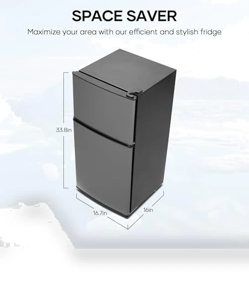 2.8 Cu.Ft Fridge with Freezer, 7 Settings Temperature Adjustable, Low Noise — Mini Fridges, BODIOO