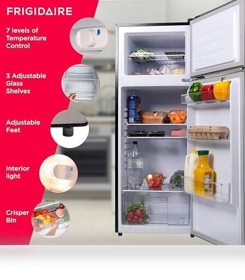 2 Door Apartment Size Refrigerator with Freezer, 7.5 cu ft — Cooling Solutions, Frigidaire