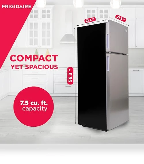 2 Door Apartment Size Refrigerator with Freezer, 7.5 cu ft — Cooling Solutions, Frigidaire