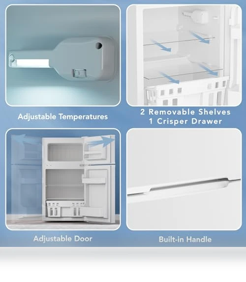 3.1 Cu.Ft Compact Refrigerator with Freezer, Adjustable Shelves — Mini Fridges, Electactic
