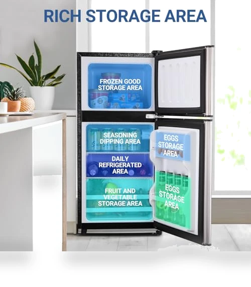 3.6 Cu. Ft. Mini Refrigerator with Freezer, Compact Fridge for Dorm, Apartment, Office — Mini Fridges, Zyerch