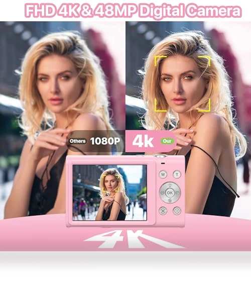4K Vlogging Camera with Autofocus 48MP UHD, 16X Digital Zoom, Anti-Shake — Compact Digital Cameras, FJFJOPK