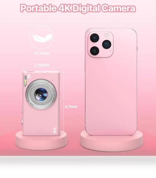 4K Vlogging Camera with Autofocus 48MP UHD, 16X Digital Zoom, Anti-Shake — Compact Digital Cameras, FJFJOPK