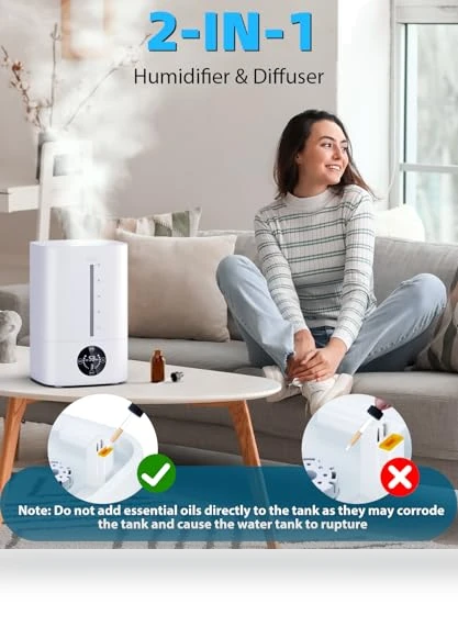 5L Cool Mist Humidifier for Large Rooms — Air Moisturizers, Mubeay