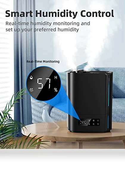 6L Ultrasonic Cool Mist Humidifier with Essential Oil Diffuser — Air Moisturizers, BREEZOME