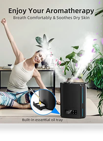 6L Ultrasonic Cool Mist Humidifier with Essential Oil Diffuser — Air Moisturizers, BREEZOME